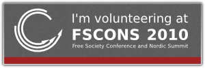 I'm volunteering at FSCONS web badge